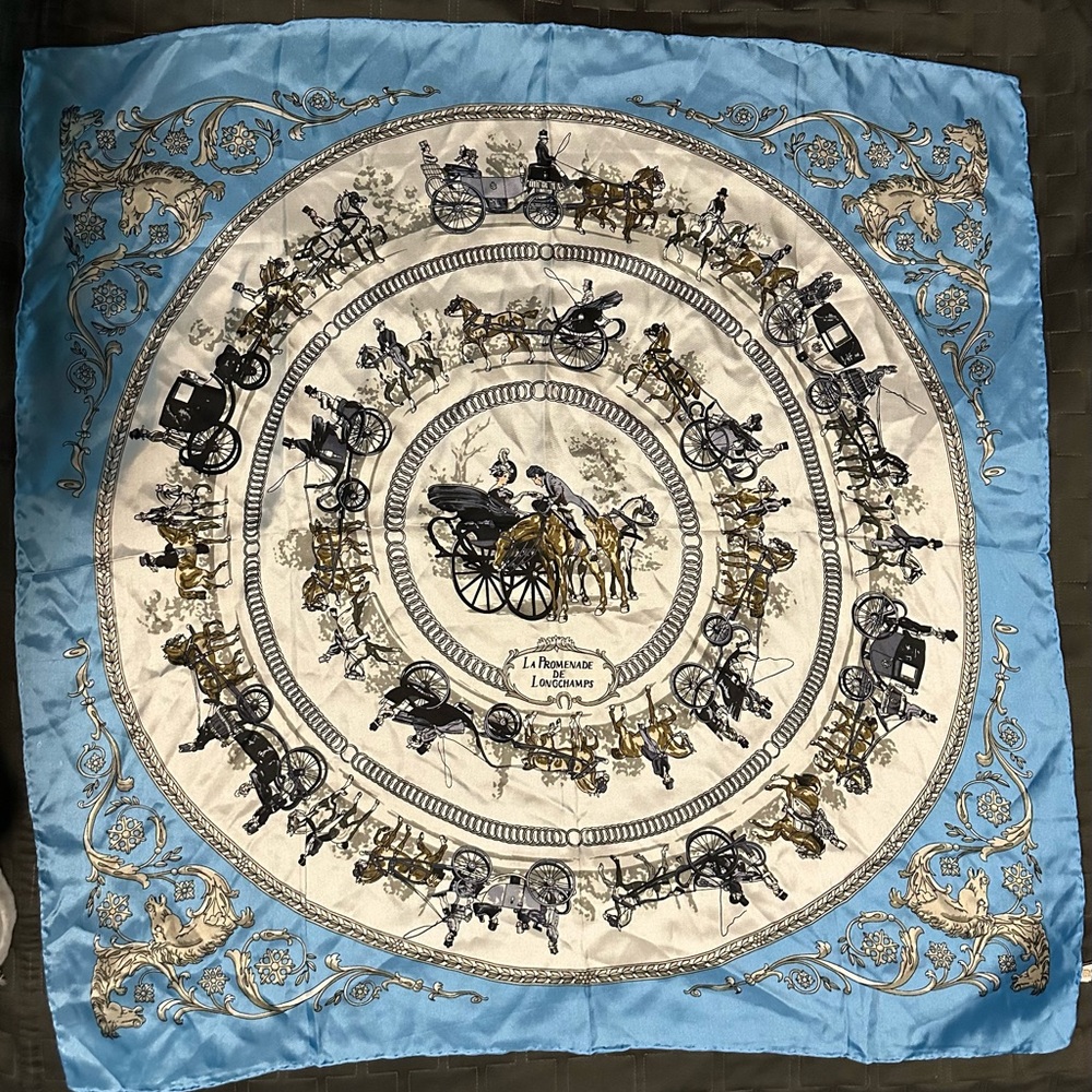 Vintage Hermès Silk “La Promenade De Longchamps” Scarf
